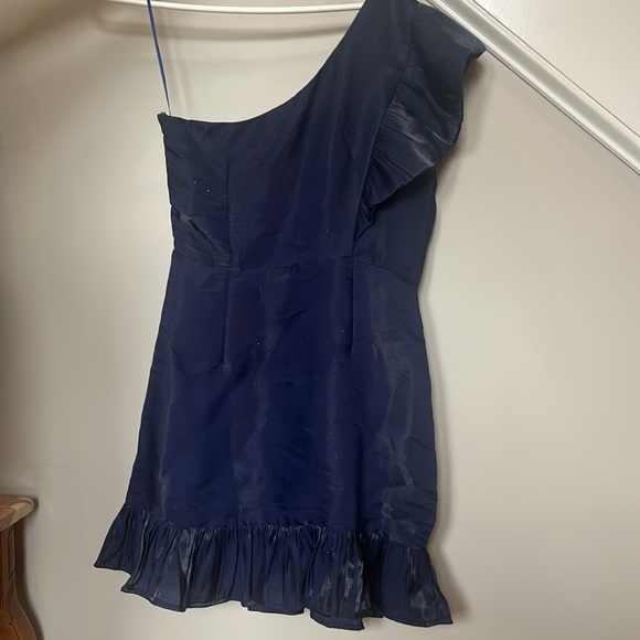 Navy dress with a pretty sheen - Picture 3 of 3